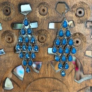 Beautiful Blue Dangly Earrings
